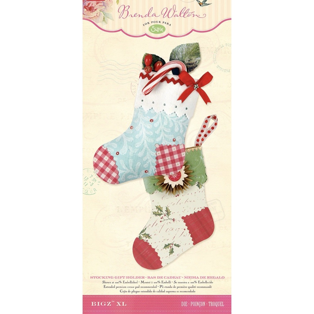 Sizzix Brenda Walton STOCKING GIFT HOLDER Christmas Favor Treat Bigz XL 658744